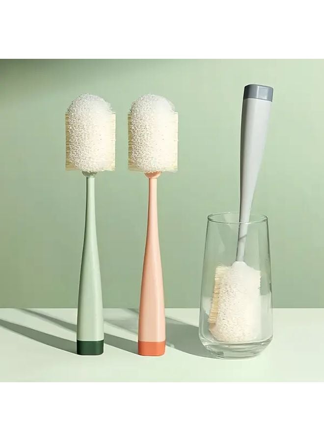 Green Long Handle Scrub Brush for Cups Bottles and Kitchen Cleaning - Image 2